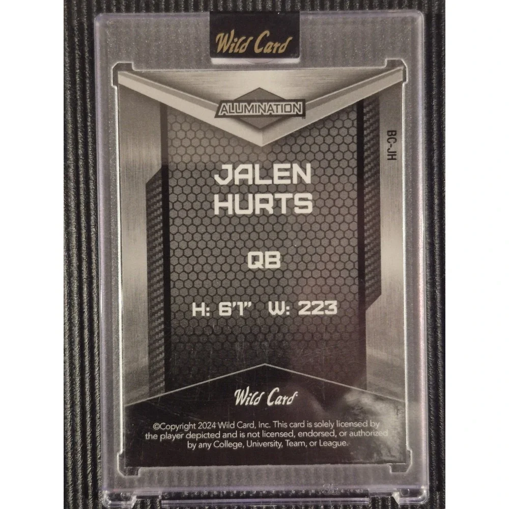 2024 Wild Card Alumination Jalen Hurts #BC-JH Rainbow /12 Eagles Super Bowl MVP